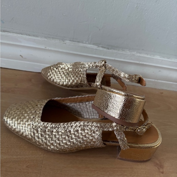 Sezane Gold Woven Slingback Flats - Picture 7 of 8